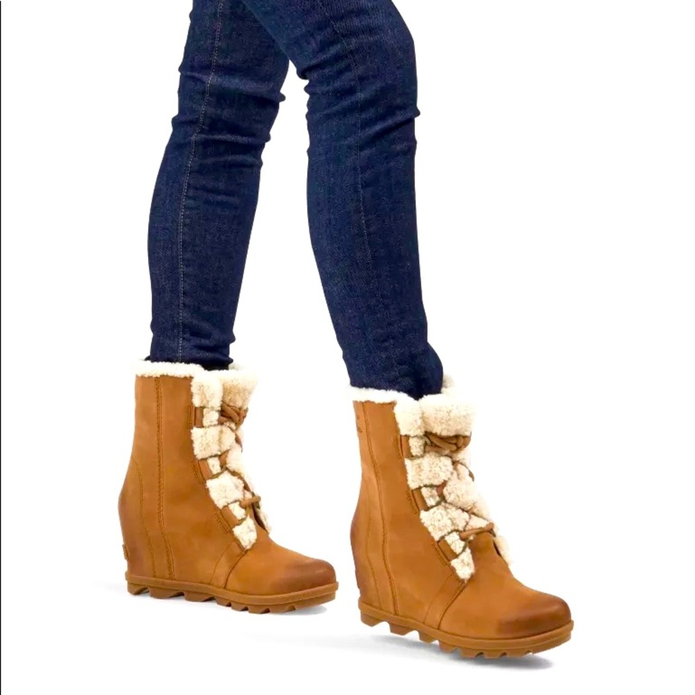 Sorel Joan Wedge Boots with Shearling
